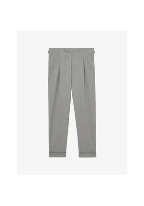 Mens Reiss Complex Side-Adjuster Tapered-Leg Woven Trousers