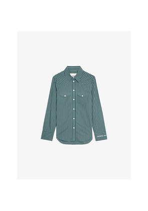 Womens Zadig&Voltaire Thelma Striped Cotton-Poplin Shirt