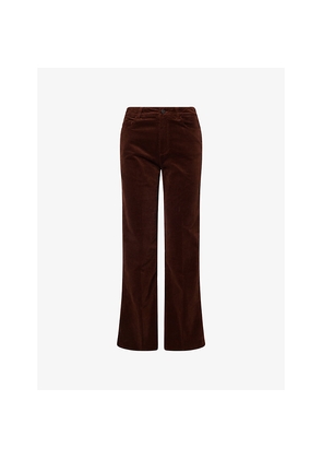Womens Paige Leenah Flared Stretch-Cotton Blend Trousers