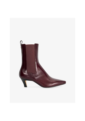 Womens Dune Odele Heeled Patent-Leather Ankle Boots