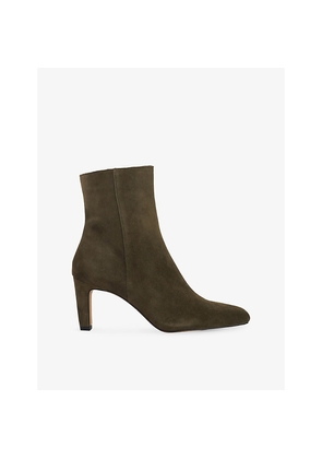 Womens Dune Ovation Suede Heeled Ankle Boots