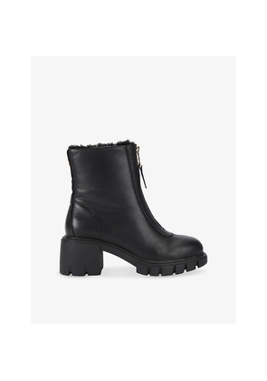 Womens Carvela Ignite Zip Heeled Leather Ankle Boots