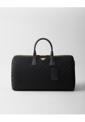 Embroidered fabric duffel bag