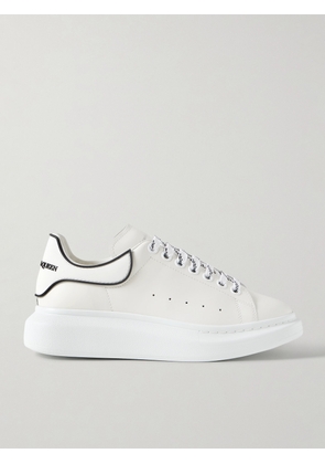 McQueen - Exaggerated-Sole Rubber-Trimmed Leather Sneakers - Men - White - EU 39