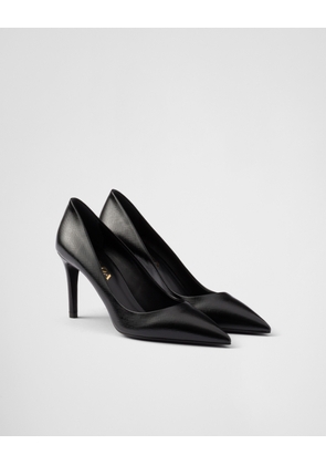 Patent Saffiano leather pumps