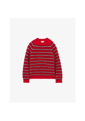 Womens Claudie Pierlot Striped Relaxed-Fit Stretch Mohair-Blend Jumper