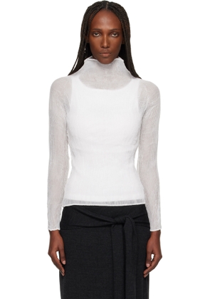 ISSEY MIYAKE White Chiffon Twist Top