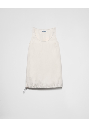 Sleeveless technical pongé mini-dress