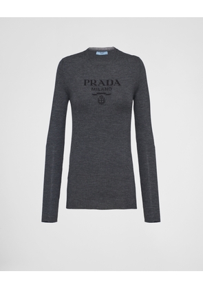 Superfine wool crew-neck sweater