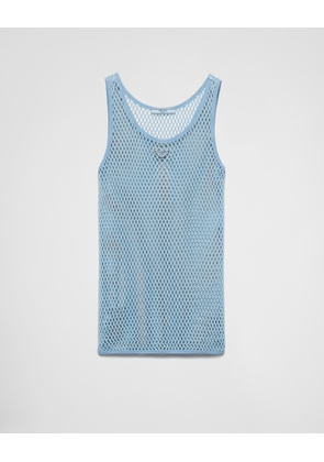 Sleeveless cotton mesh top
