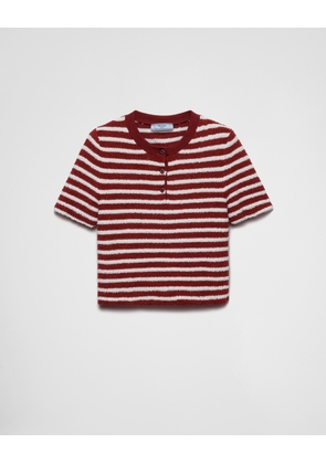 Cotton bouclé crew-neck sweater