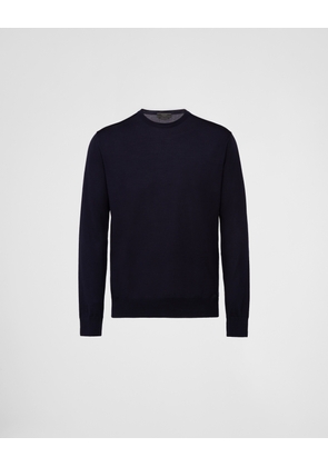 Superfine wool crew-neck sweater