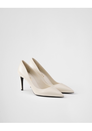Patent Saffiano leather pumps