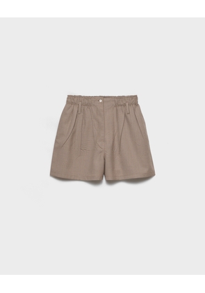 Mouliné wool shorts