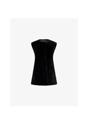 Womens Toteme Plush Round-Neck Shearling Vest