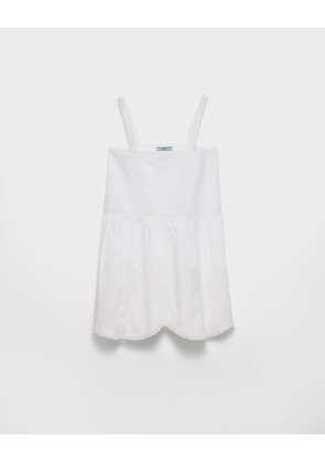 Embroidered vintage-look fabric mini-dress