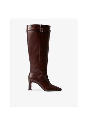 Womens Claudie Pierlot Buckled Heeled Leather Boots