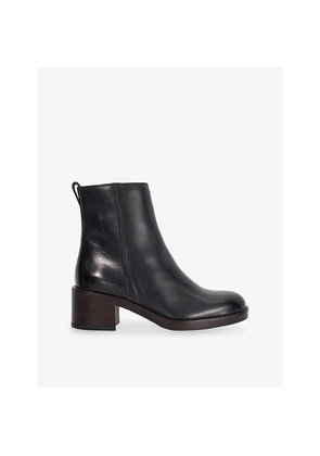 Womens Dune Peline Leather Heeled Ankle Boots