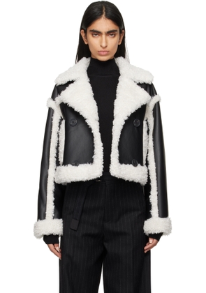 Stand Studio Black & Off-White Kristy Faux-Shearling Jacket