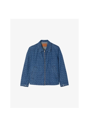 Mens Sandro Rope-Motif Regular-Fit Denim Jacket