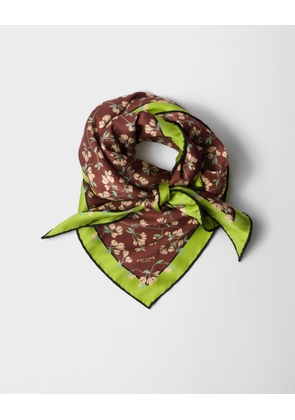 Printed silk twill scarf