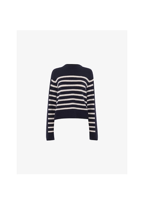 Womens Whistles Striped Round-Neck Knitted Jumper