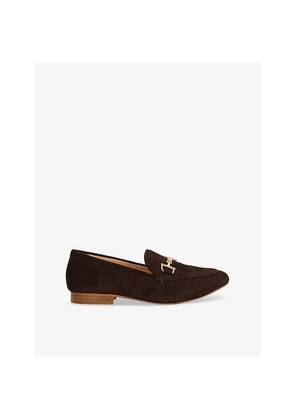 Womens Dune Glair Wide Fit Suede Loafers