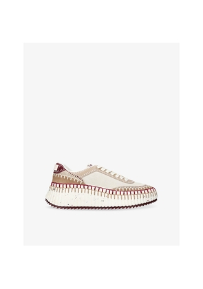 Womens Chloe Nama Suede Low-Top Trainers