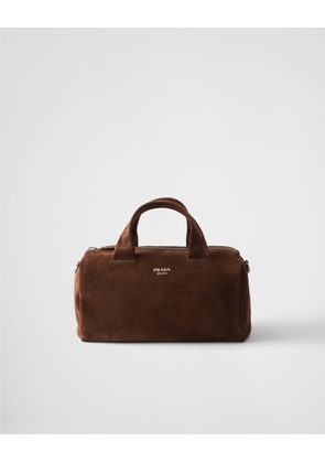 Small suede duffle bag