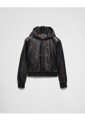Nappa leather hoodie