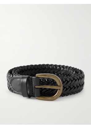 MORJAS - 3cm Woven Leather Belt - Men - Black - EU 85