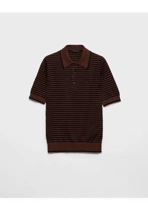 Striped cotton polo shirt