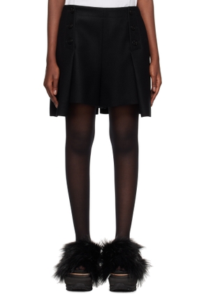 sacai Black Wool Melton Shorts