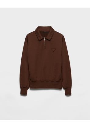 Cotton fleece polo shirt