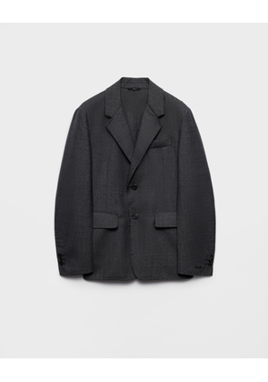 Single-breasted wool blend jacket