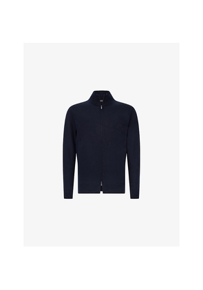 Mens Boggi Milano Mock-Neck Full-Zip Merino-Wool Jumper