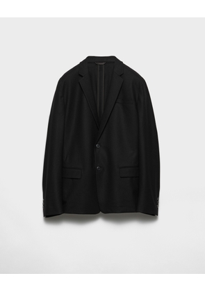 Single-breasted wool blend jacket