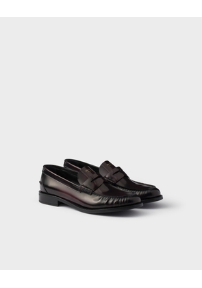 Brushed leather loafers