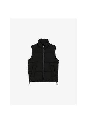 Mens Sandro Sleeveless Round-Collar Stretch-Woven Technical Puffer