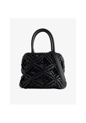 Womens Amanu The Zazibar Leather Top Handle Bag