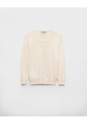 Cotton and silk knit cardigan