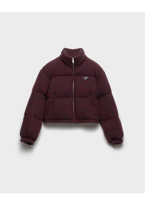 Cropped cashmere and wool down jacket