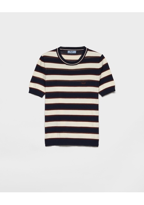 Striped crew-neck cotton sweater