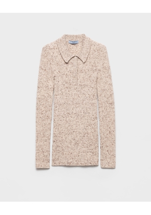 Wool and linen polo sweater