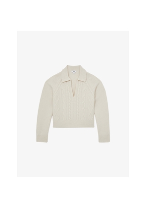 Womens Reiss Lissy Cable-Knit Wool and Cashmere-Blend Jumper