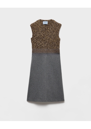Shetland wool and cashmere V-neck dress