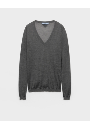 Cashmere and silk V-neck sweater