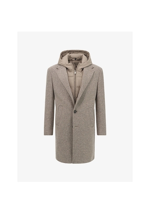 Mens Boggi Milano Removable-Gilet Wool-Blend Coat
