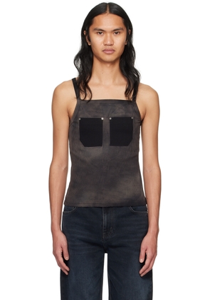 Dion Lee Black Rivet Pocket Tank Top