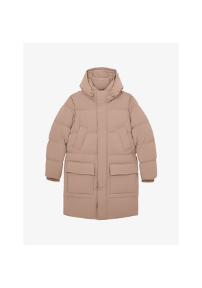 Mens Reiss Moon Quilted Longline Stretch-Nylon Puffer